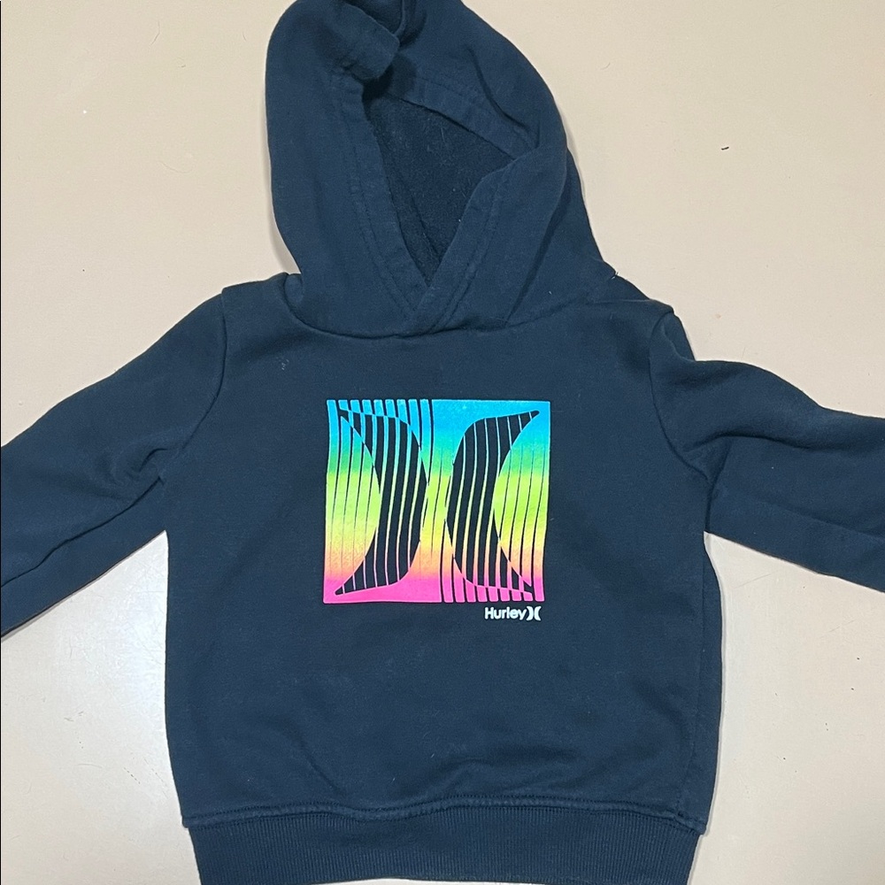 Hurley Kids' Dark Blue Hoodie with Colorful Logo